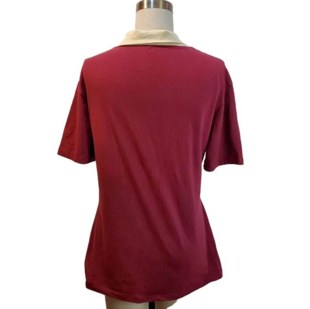 FSU Florida State Seminoles Garnet & Gold Collared Top Size L New - Picture 2 of 5